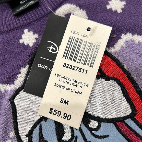 DISNEY Women's Eeyore Patterned Holiday Sweater Size S - Picture 12 of 14